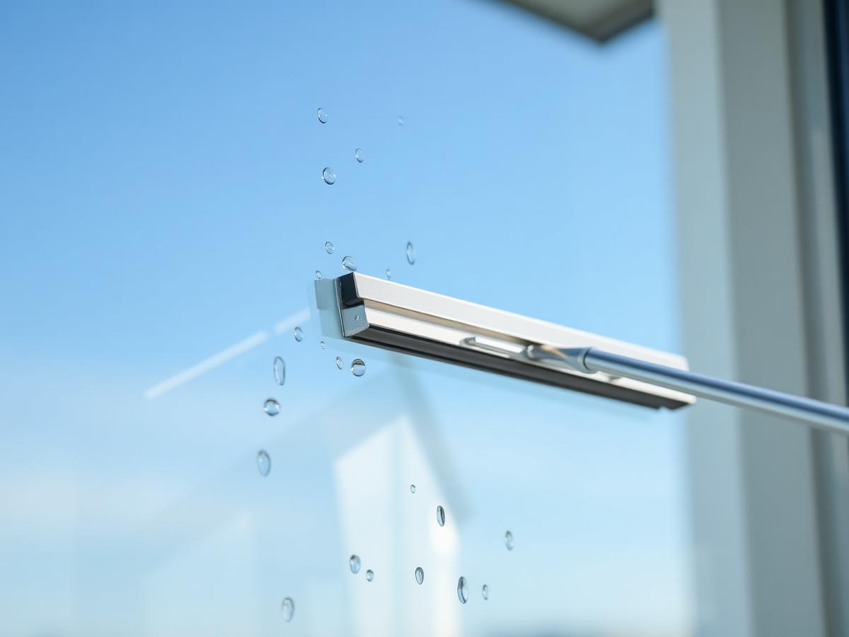 Professional squeegee leaving a streak-free finish